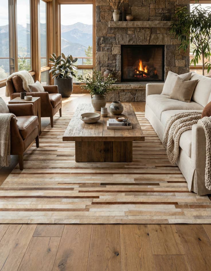 Detail image of 5' 4 x 7' 6 Cowhide Rug