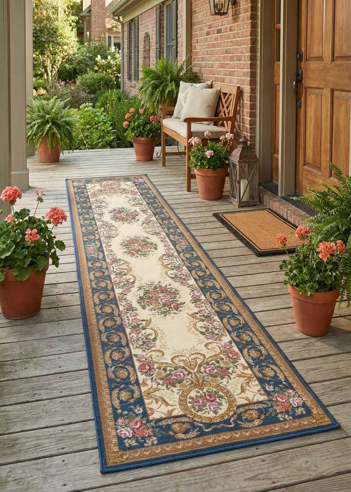 2' 7 x 12' Easy-Clean Traditional Indoor / Outdoor Runner Rug