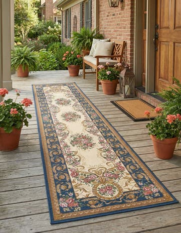 2' 7 x 12' Easy-Clean Traditional Indoor / Outdoor Runner Rug