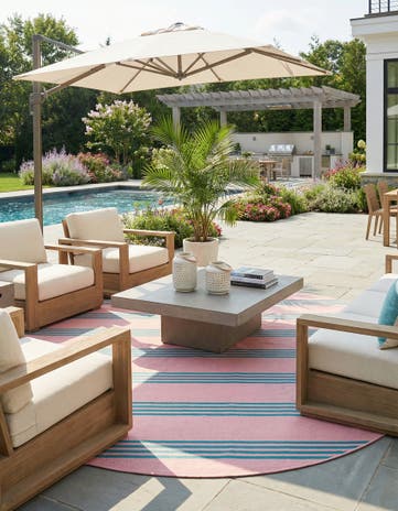 13' x 13' Easy-Clean Jill Zarin Anguilla Indoor / Outdoor Round Rug