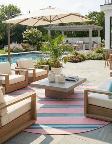 13' x 13' Easy-Clean Jill Zarin Anguilla Indoor / Outdoor Round Rug