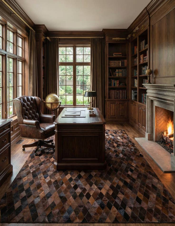 Detail image of 8' 1 x 10' 1 Cowhide Stocks Rug