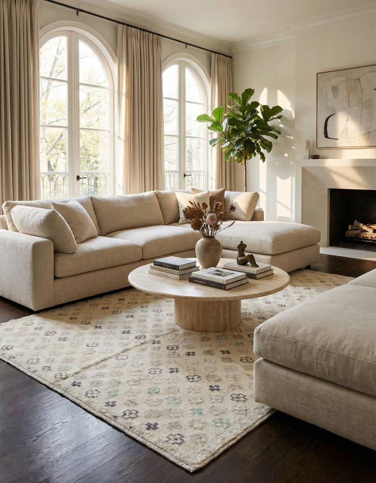 Detail image of 6' 3 x 9' 4  Hand Knotted Darya Wool Rug