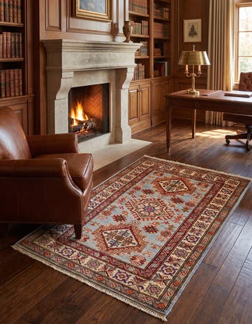 2' 11 x 4' 4 Hand Knotted Kazak Rug
