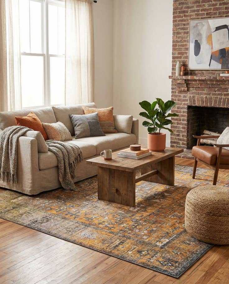 Detail image of 7' 6 x 7' 6 Washable Timeless Square Rug
