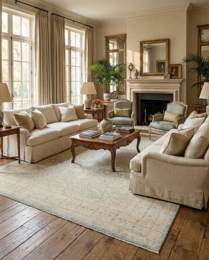 Detail image of 8' 4 x 11' 5 Hand Knotted Ziegler Rug