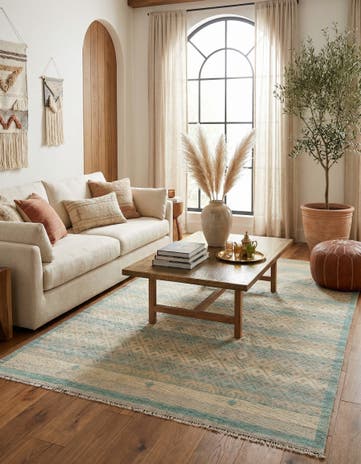 9' x 12' 4 Hand Knotted Moroccan Wool Rug