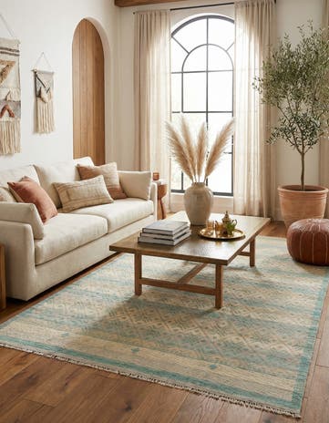 9' x 12' 4 Hand Knotted Moroccan Wool Rug