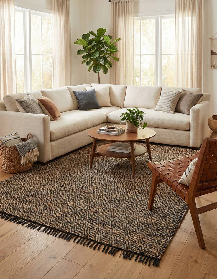 Detail image of 7' 1 x 10'  Hand Woven Braided Jute Rug