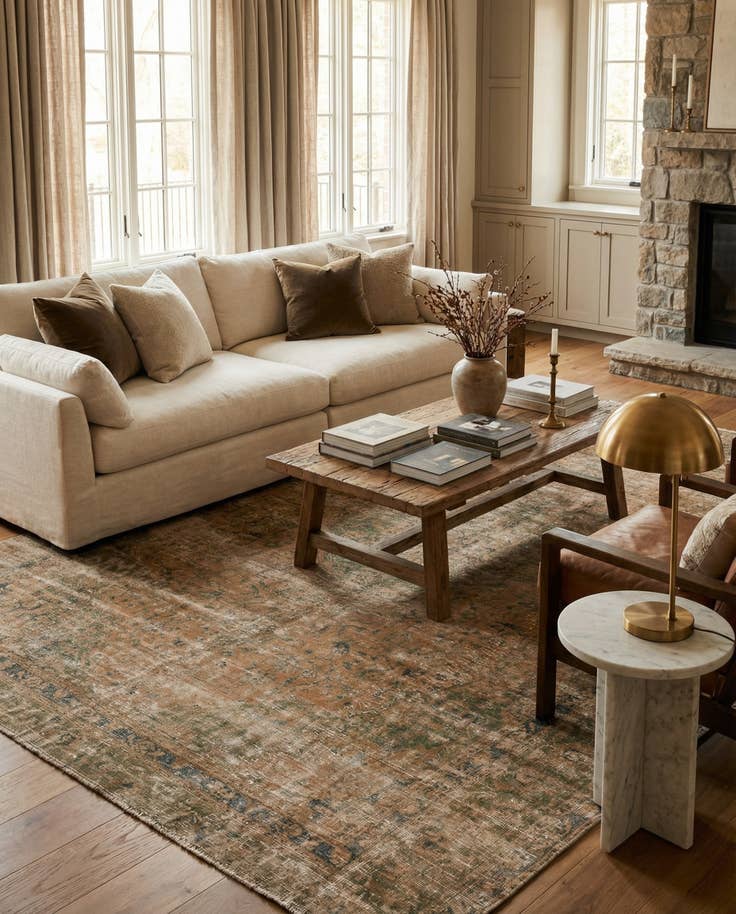 Detail image of 8' 10 x 10' 10 Hand Knotted Ultra Vintage Persian Wool Rug