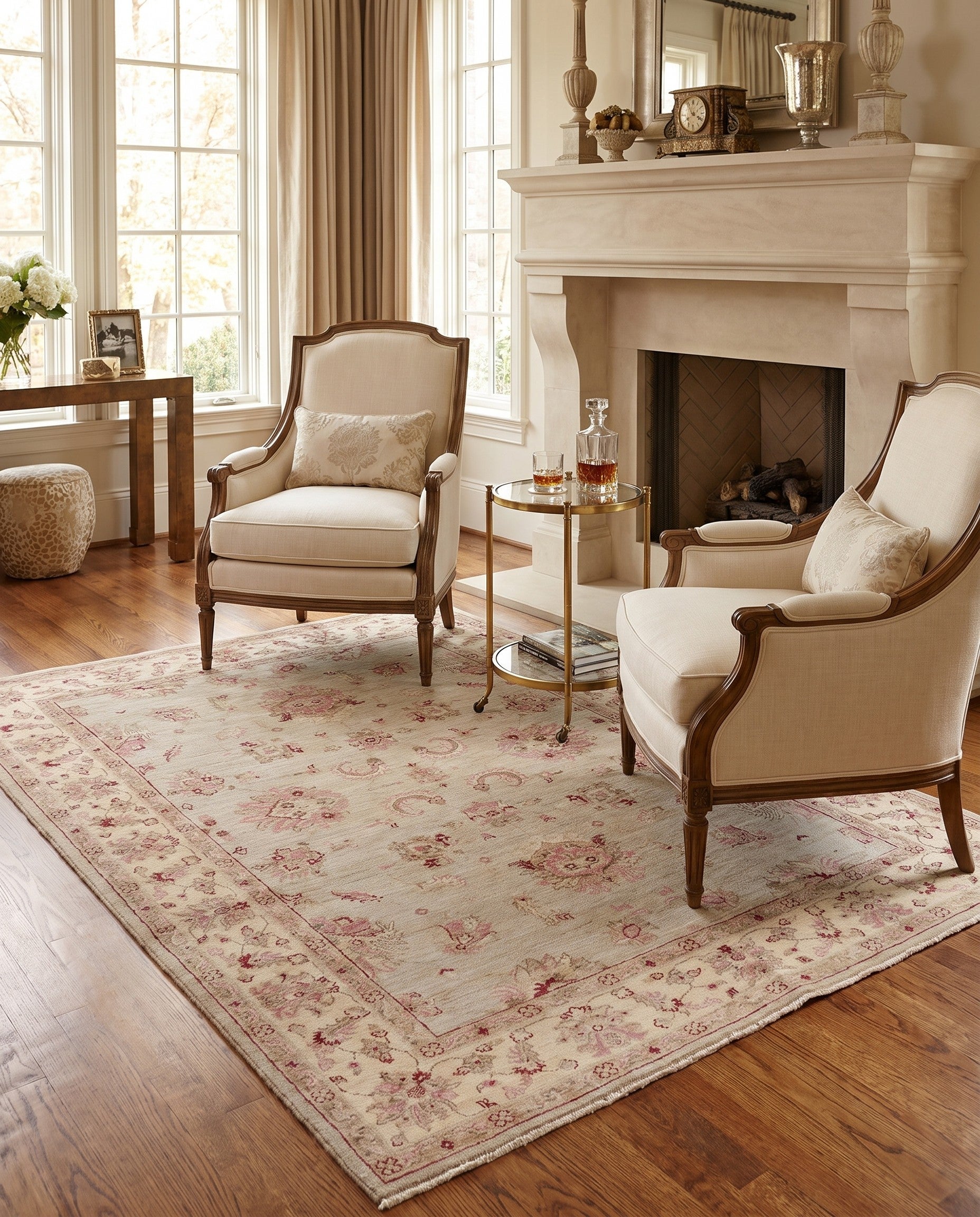 4' 10 x 6' 5 Hand Knotted Ziegler Rug