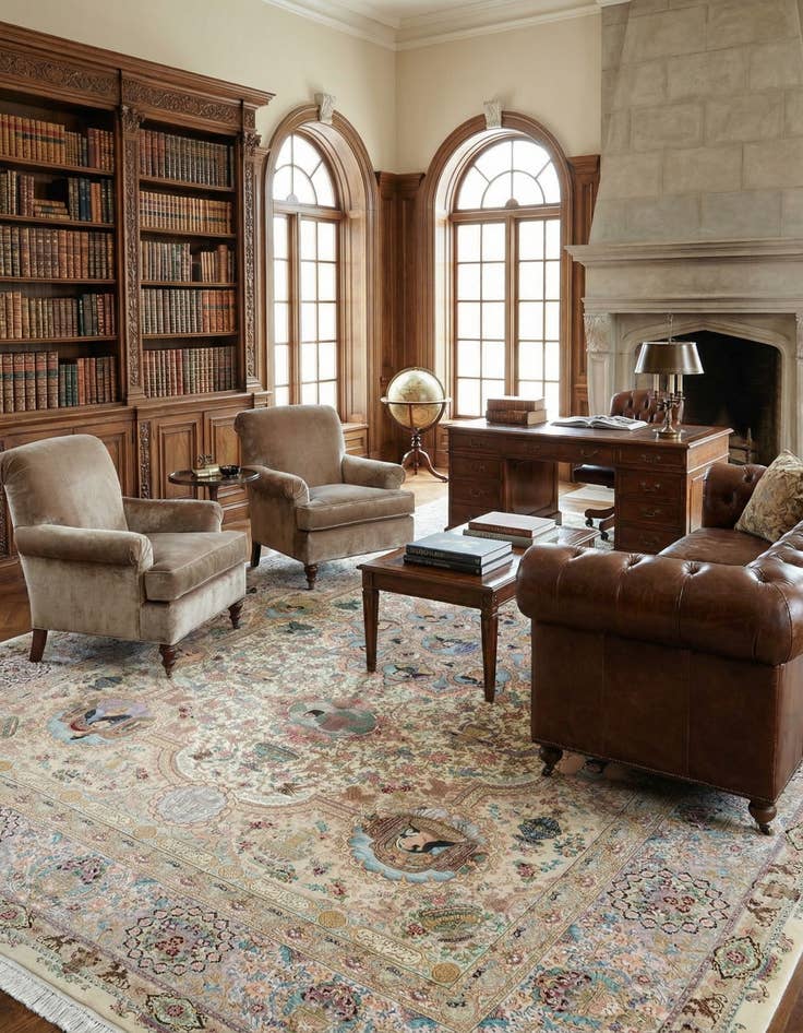 Detail image of  13' x 20' 7  Hand Knotted Tabriz Persian Rug