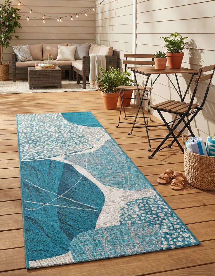Detail image of 2' x 6' 1  Washable Modern Indoor / Outdoor Runner Rug