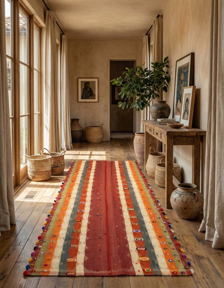 Detail image of 4' 2 x 10' 8 Jajim Runner Rug