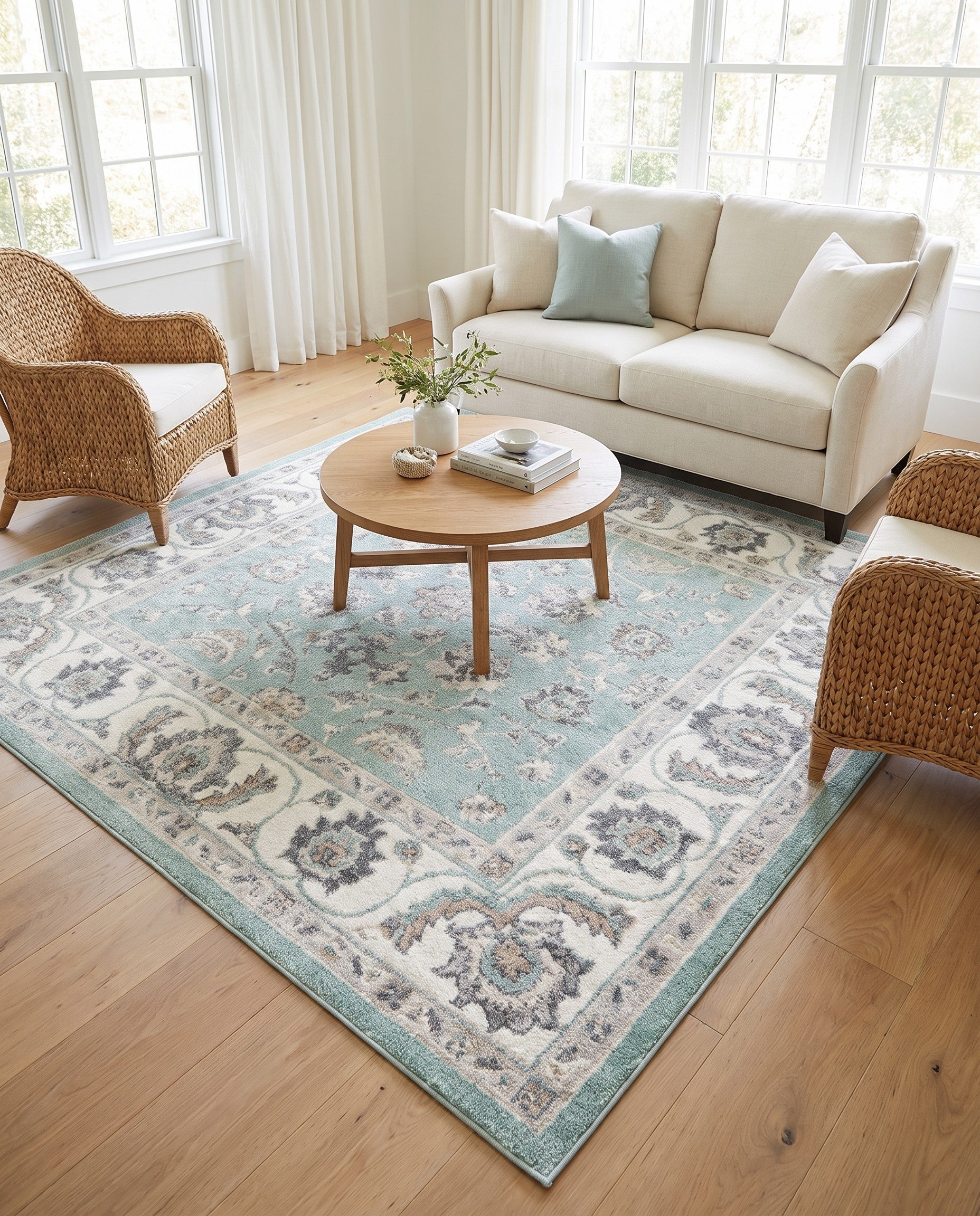 Aqua Aurelia Square Rug