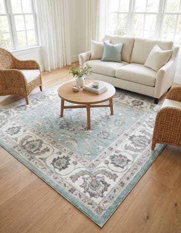 Aqua Aurelia Square Rug