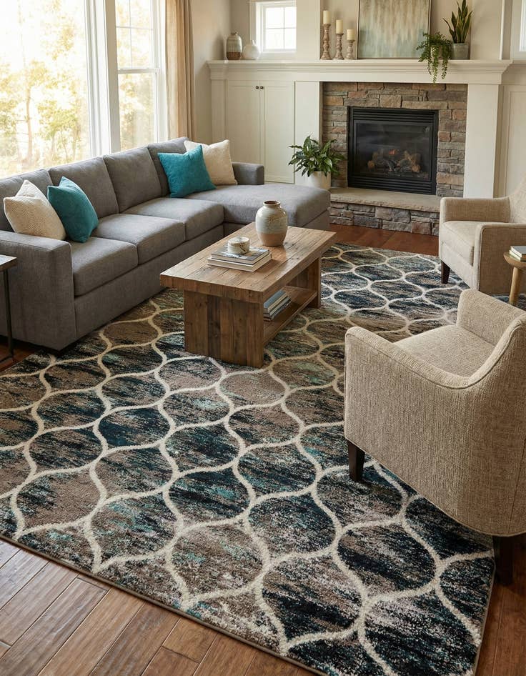 Detail image of 10' x 13' Trellis Frieze Rug