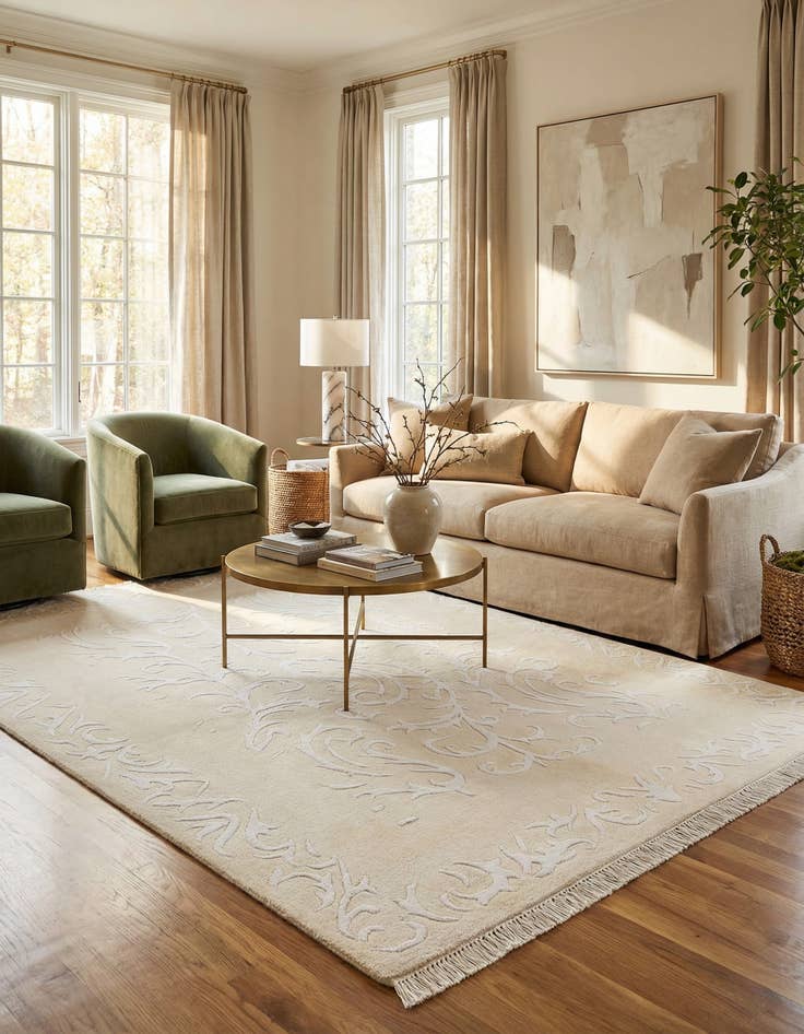 Detail image of  4' 11 x 6' 9  Hand Knotted Darya Wool Rug