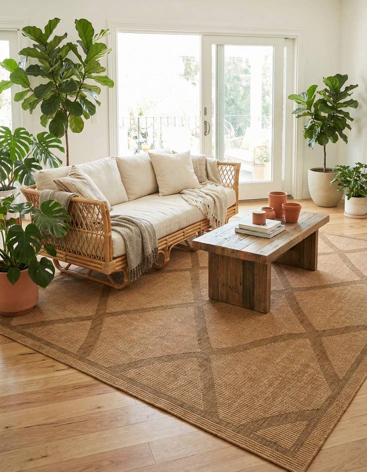 Detail image of 7' x 10'  Washable Trellis Indoor / Outdoor Rug