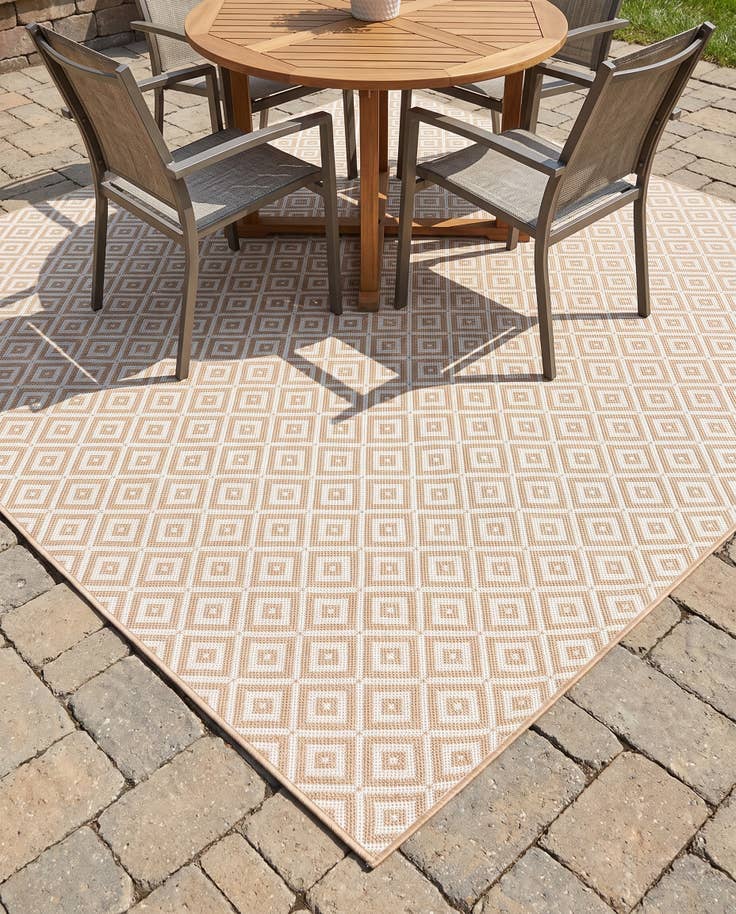 Detailansicht von 240cm x 240cm Leicht zu reinigen Jill Zarin Costa Rica Innen- / Aussenbereich Quadrat Teppich