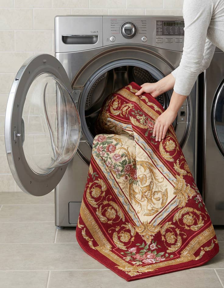 Detail image of 4' x 6'  Washable Traditional Indoor / Outdoor Rug