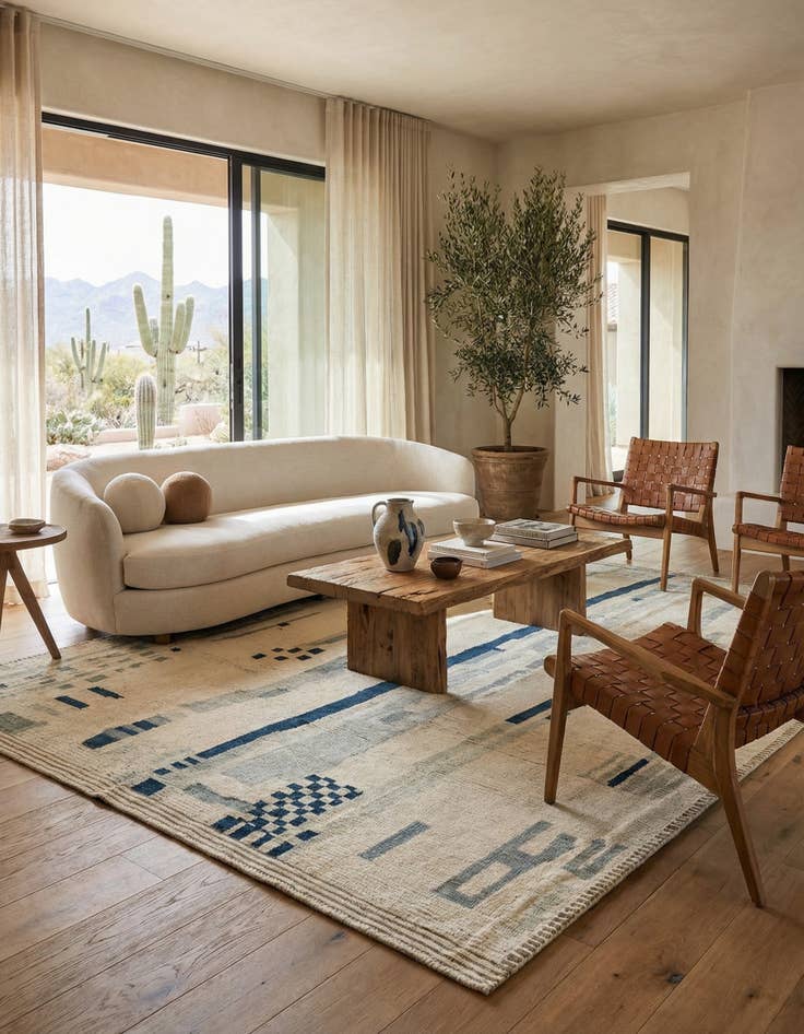 Detail image of 8' 2 x 10'  Hand Knotted Beni Marok Rug