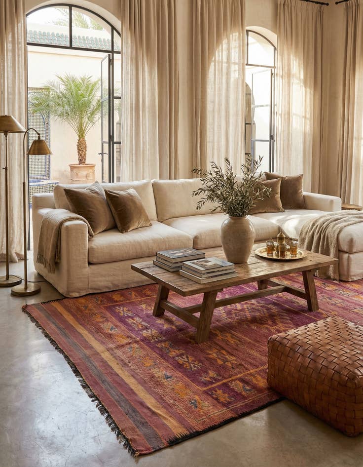 Detail image of 6' 5 x 15'  Hand Knotted Moroccan Wool Runner Rug