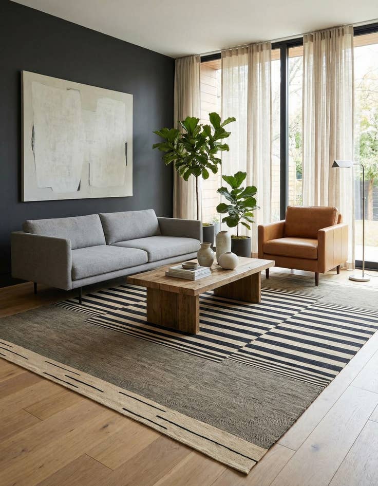 Detail image of 8' 2 x 9' 8  Hand Woven Kilim Modern Wool Rug