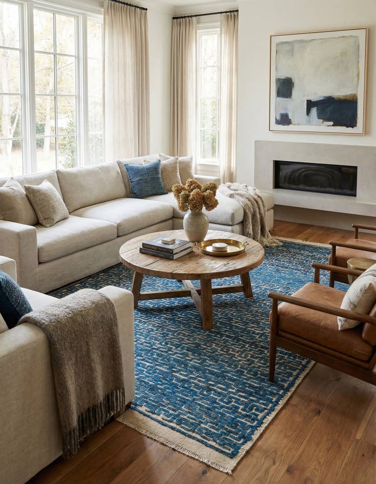 Detail image of  6' 8 x 9' 8  Hand Knotted Darya Wool Rug