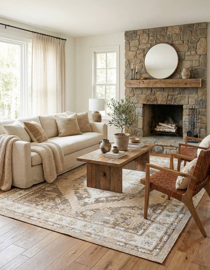 Detail image of 10' x 13'  Washable Traditional Indoor / Outdoor Rug