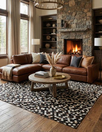 8' x 10' Cowhide Leather Rug