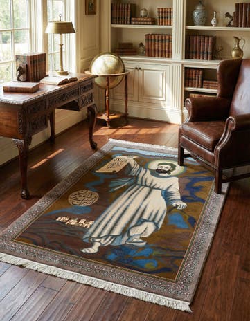 3' 9 x 5' 8 Hand Knotted Isfahan Persian Rug