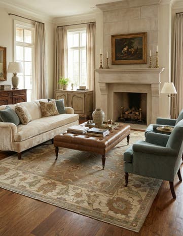 11' 5 x 15' 8 Hand Knotted Oushak Wool Rug