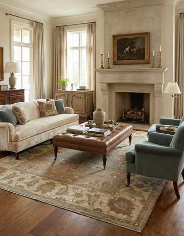 11' 5 x 15' 8 Hand Knotted Oushak Wool Rug