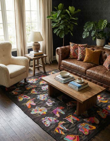 4' 8 x 6' 8 Hand Woven Kilim Suzani Wool Rug