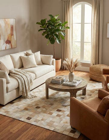 4' 11 x 7' 10 Cowhide Stocks Rug