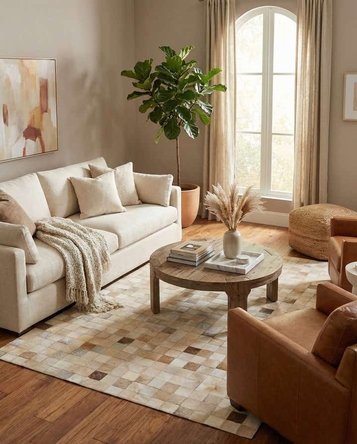 4' 11 x 7' 10 Cowhide Stocks Rug