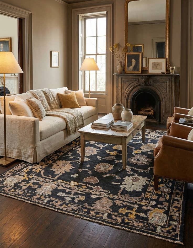 Detail image of 8' 5 x 10' 7  Hand Knotted Oushak Wool Rug