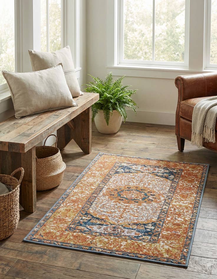 Detail image of  2' x 3'  Washable Traditional Indoor / Outdoor Rug