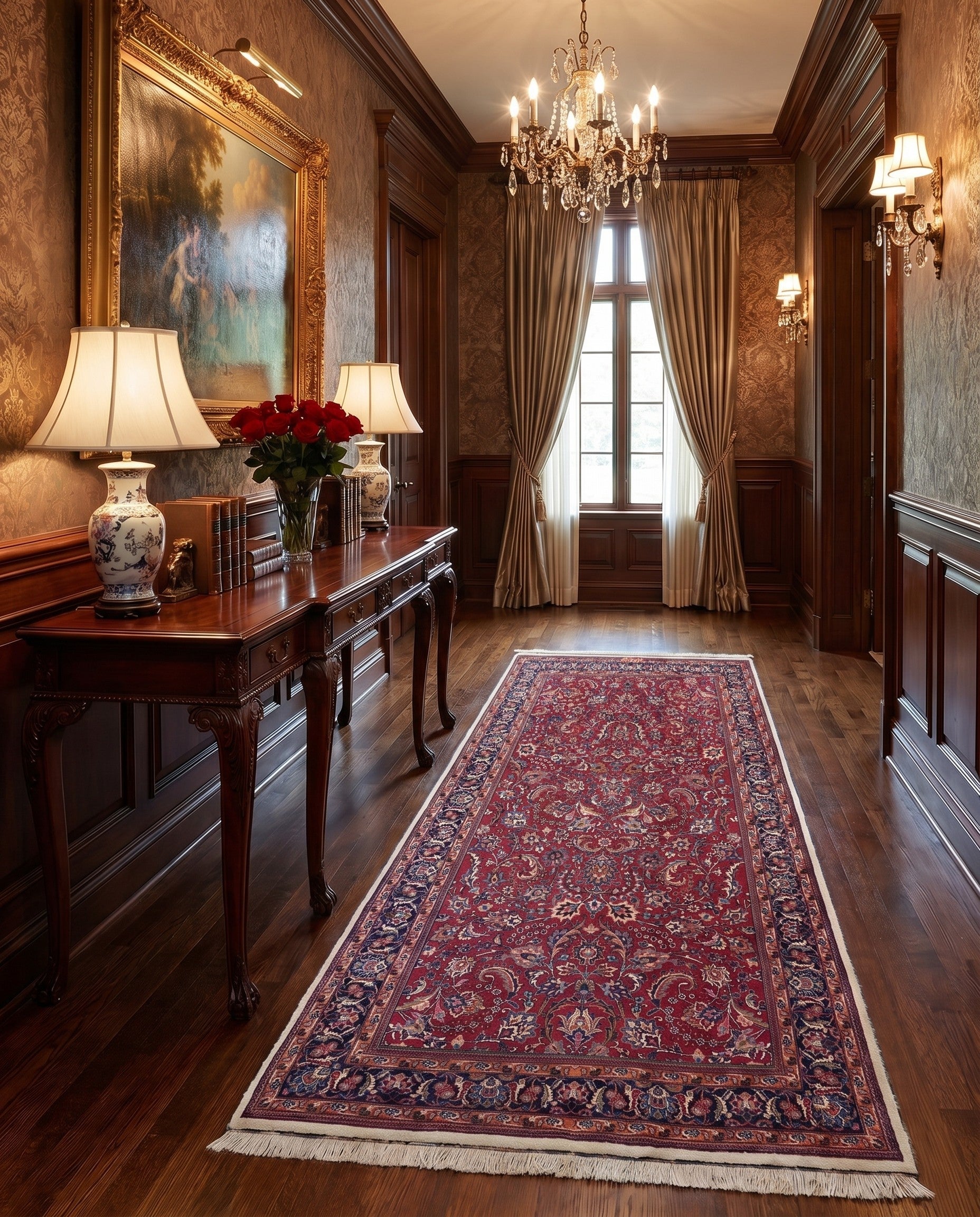 6' 6 x 11' 7 Mashad Wool Runner Rug