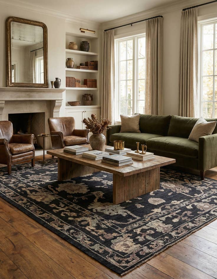 Detail image of 9' 5 x 12' 2  Hand Knotted Oushak Wool Rug