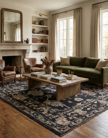 9' 5 x 12' 2 Hand Knotted Oushak Wool Rug