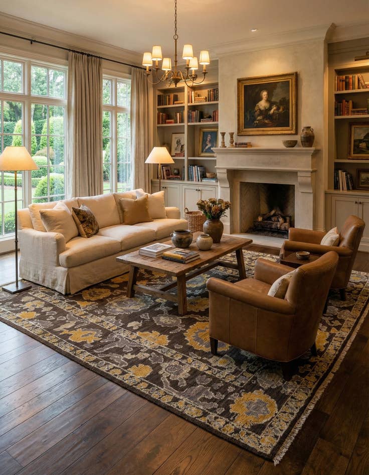 Detail image of 9' 3 x 12' 5  Hand Knotted Oushak Wool Rug