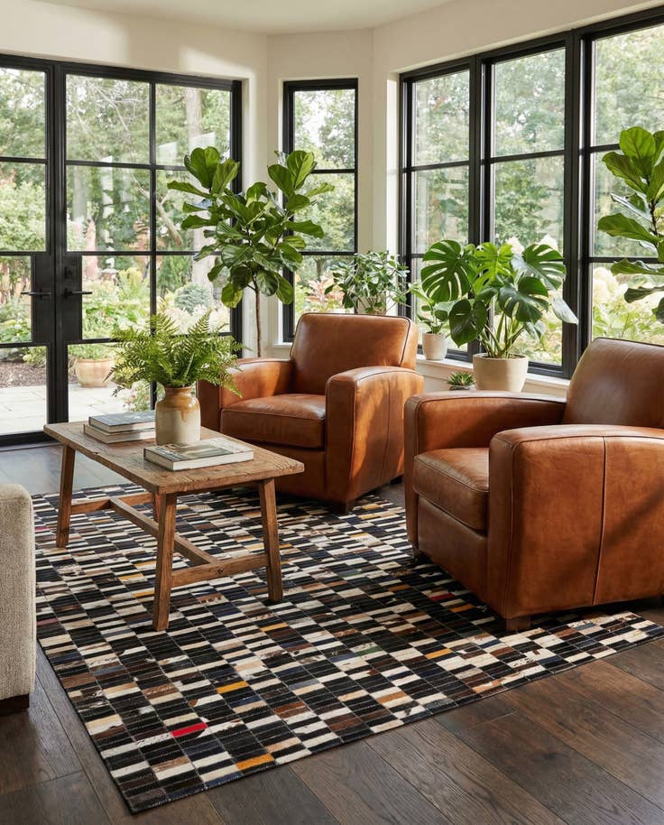 Detail image of 4' 11 x 7' 11 Cowhide - Patchwork Rug