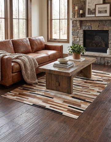 4' 1 x 6' Cowhide - Patchwork Rug