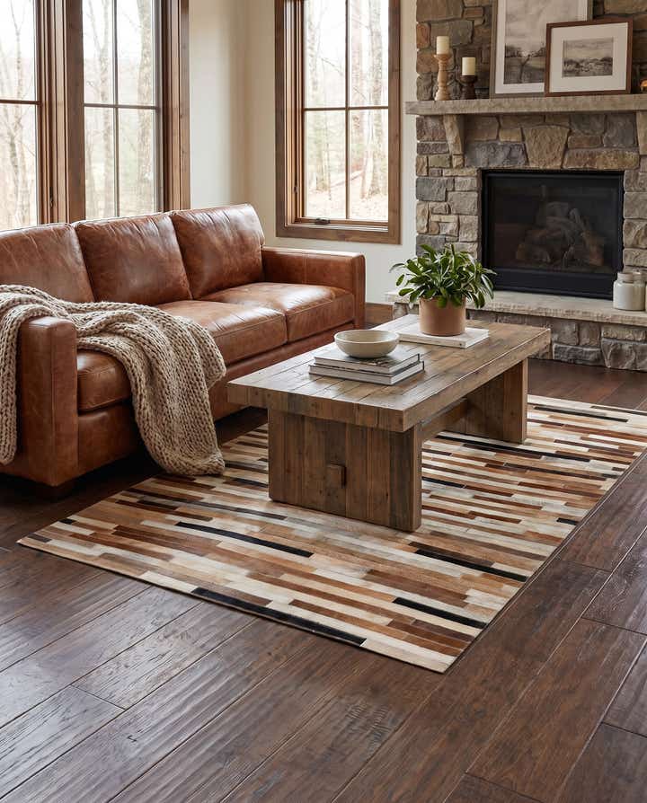 4' 1 x 6' Cowhide - Patchwork Rug