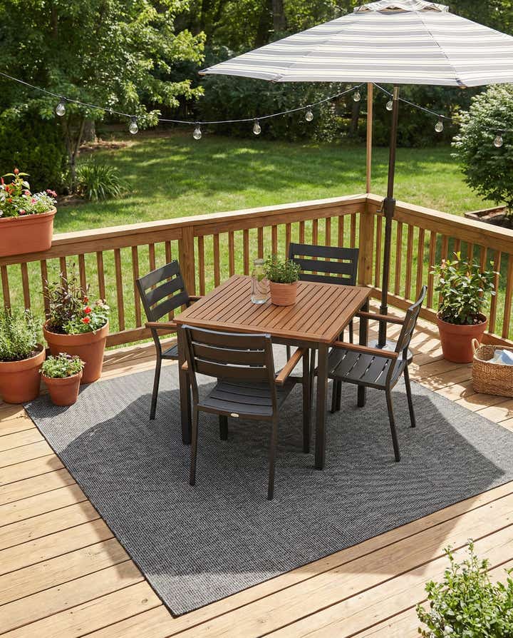 7' 10 x 7' 10 Easy-Clean Solid Indoor / Outdoor Square Rug