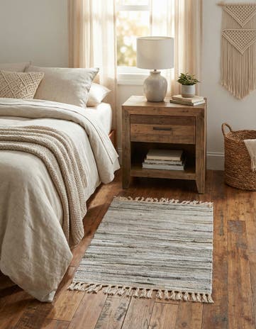 Gray Hand Woven Chindi Cotton Rug