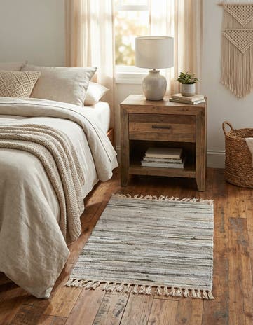 Gray Hand Woven Chindi Cotton Rug
