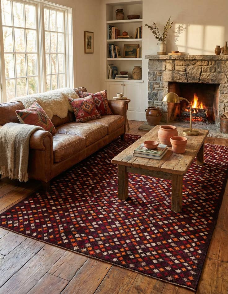 Detail image of  6' 8 x 10' 2  Hand Knotted Balouch Wool Rug